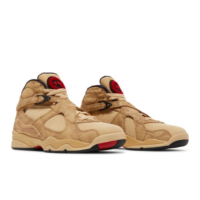 Air Jordan 8 Rui Hachimura Retro Se Brun Rød Svart Herresko