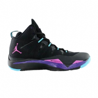 Air Jordan Super.fly 2 Svart Rosa Lilla Blå Herresko