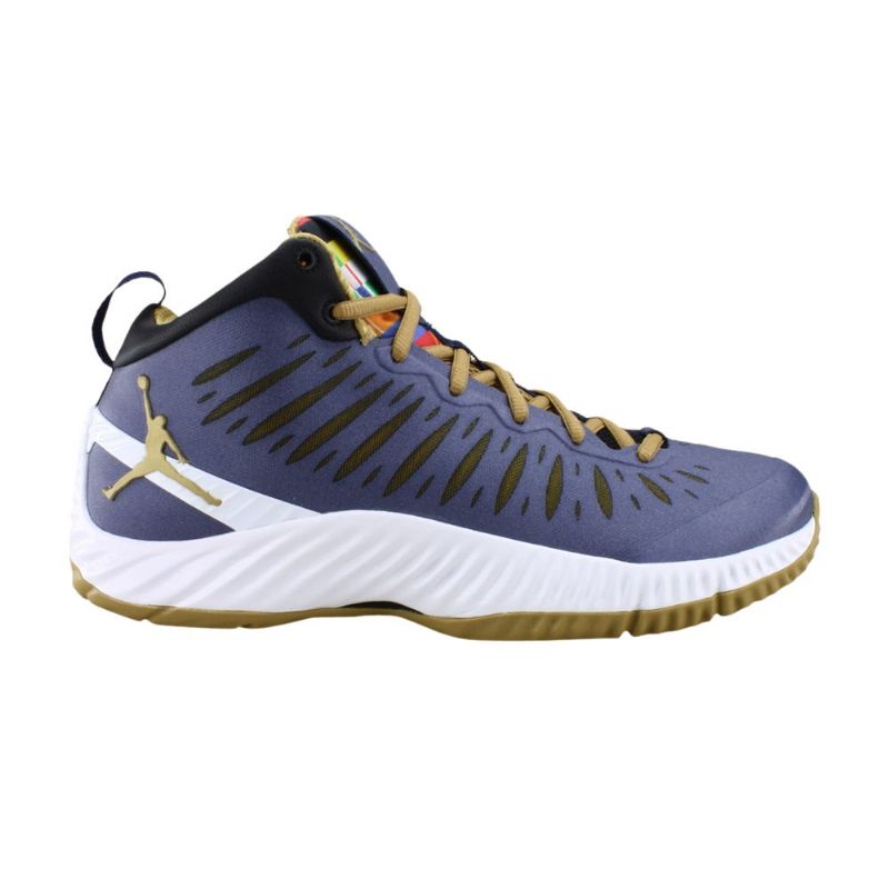 Air Jordan Super.fly Rttg Mørke Blå Gull Hvit Svart Herresko