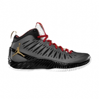 Air Jordan Super.fly Rttg Sort Gull Rød Hvit Herresko