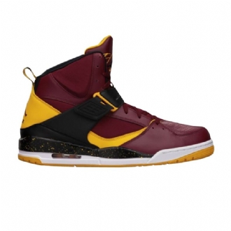 Air Jordan Flight 45 Høy Bordeaux Svart Gull Herresko
