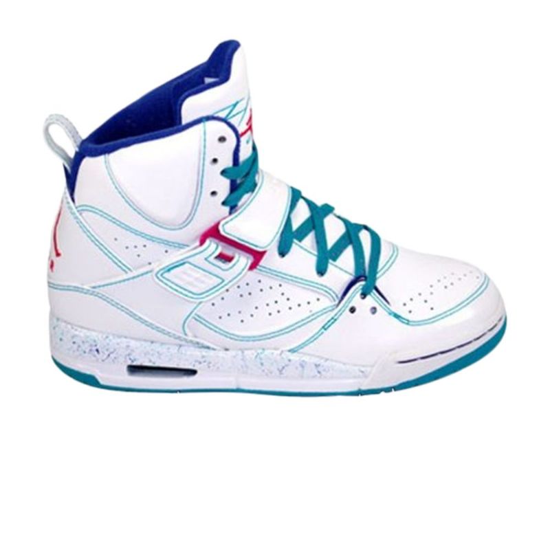 Air Jordan Flight 45 Høy Hvit Grønn Lilla Damesko