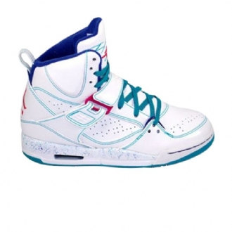 Air Jordan Flight 45 Høy Hvit Grønn Lilla Damesko