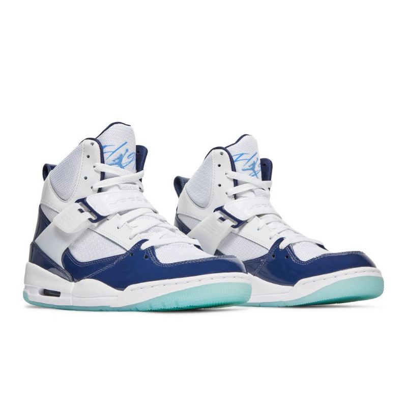 Air Jordan Flight 45 Høy Hvit Marineblå Herresko