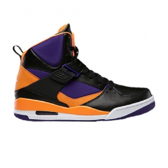 Air Jordan Flight 45 Høy Svart Lilla Oransje Herresko