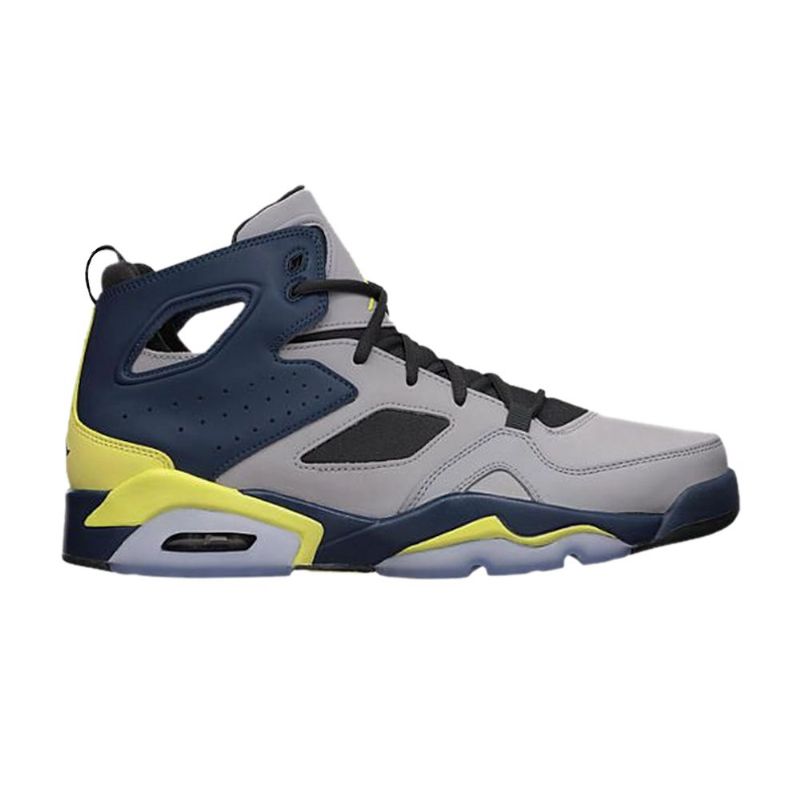 Air Jordan Flight Club 91 Sølv Gul Blå Svart Herresko