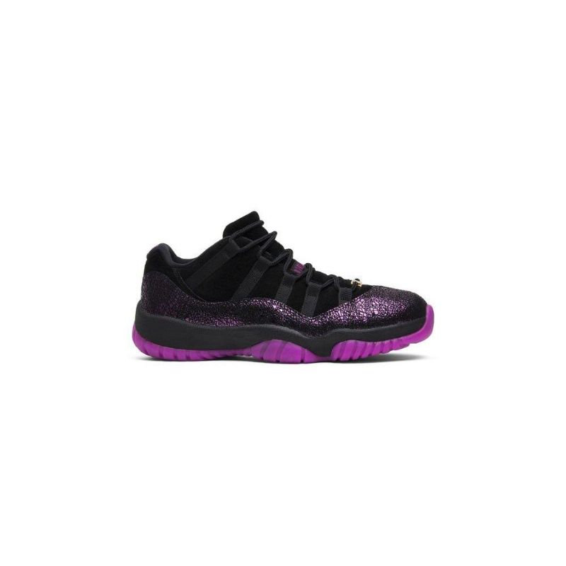 Air Jordan 11 Lav Svart Lilla Damesko