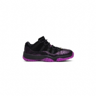 Air Jordan 11 Lav Svart Lilla Damesko