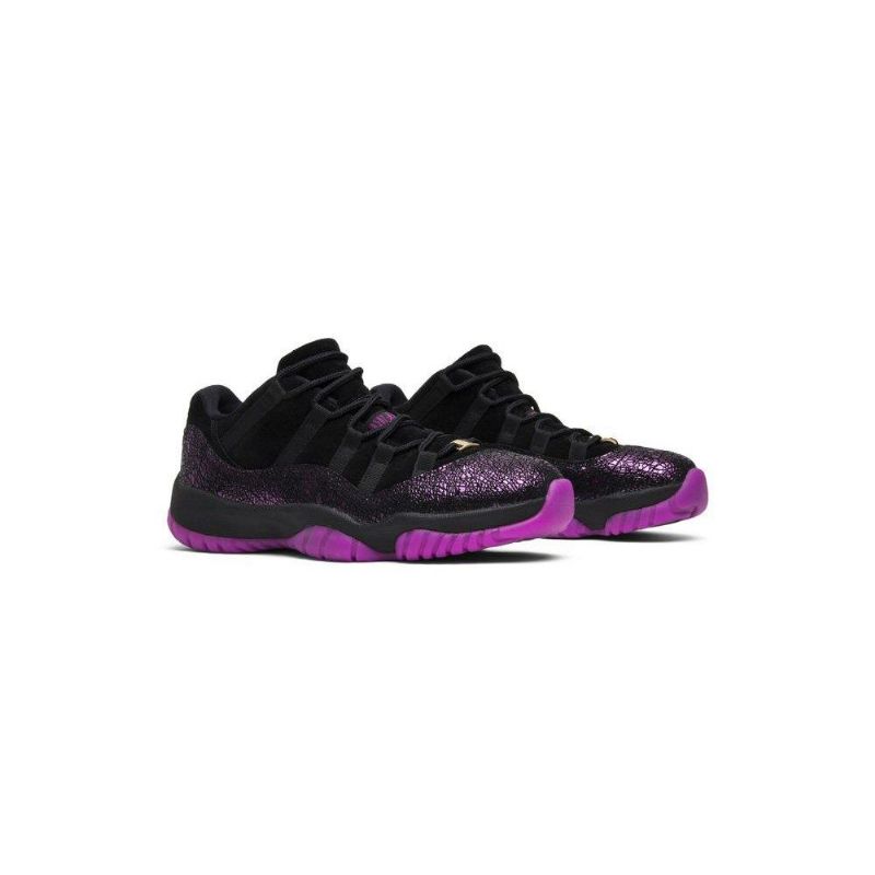 Air Jordan 11 Lav Svart Lilla Damesko