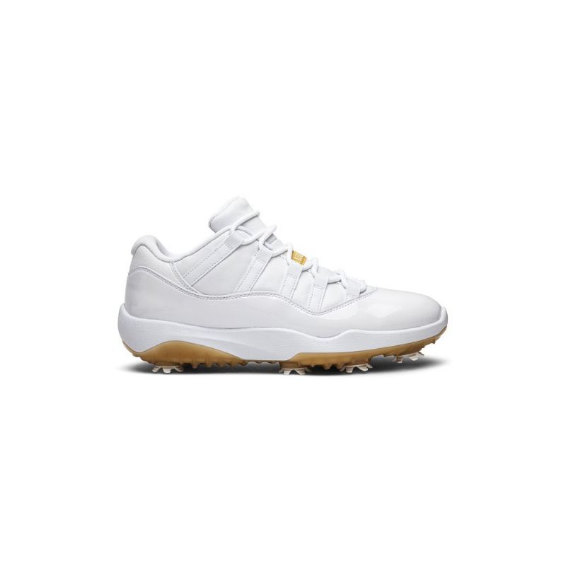 Air Jordan 11 Low Golf Hvitt Gull Herresko