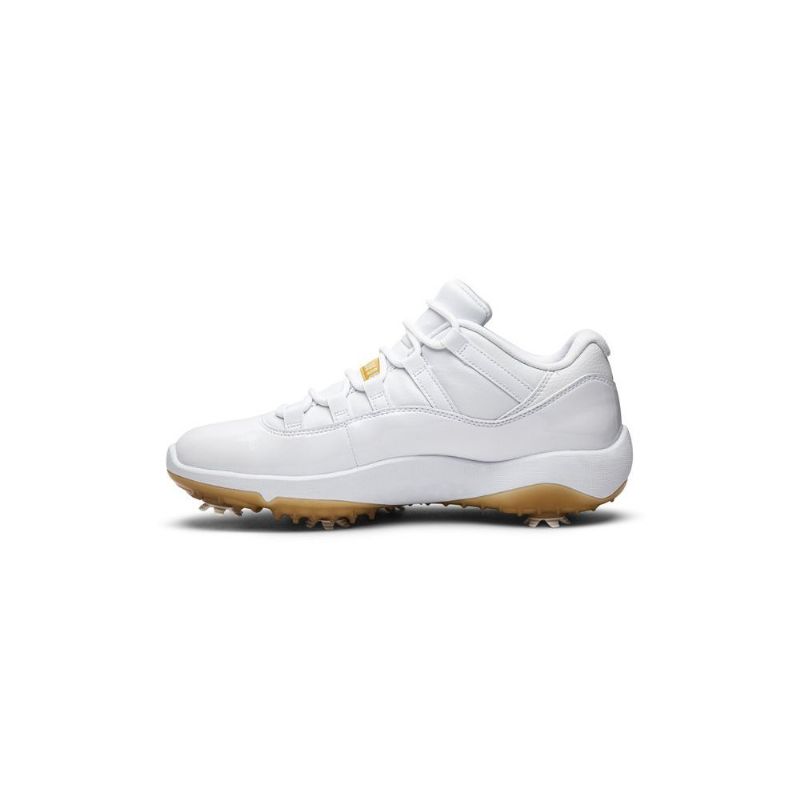 Air Jordan 11 Low Golf Hvitt Gull Herresko
