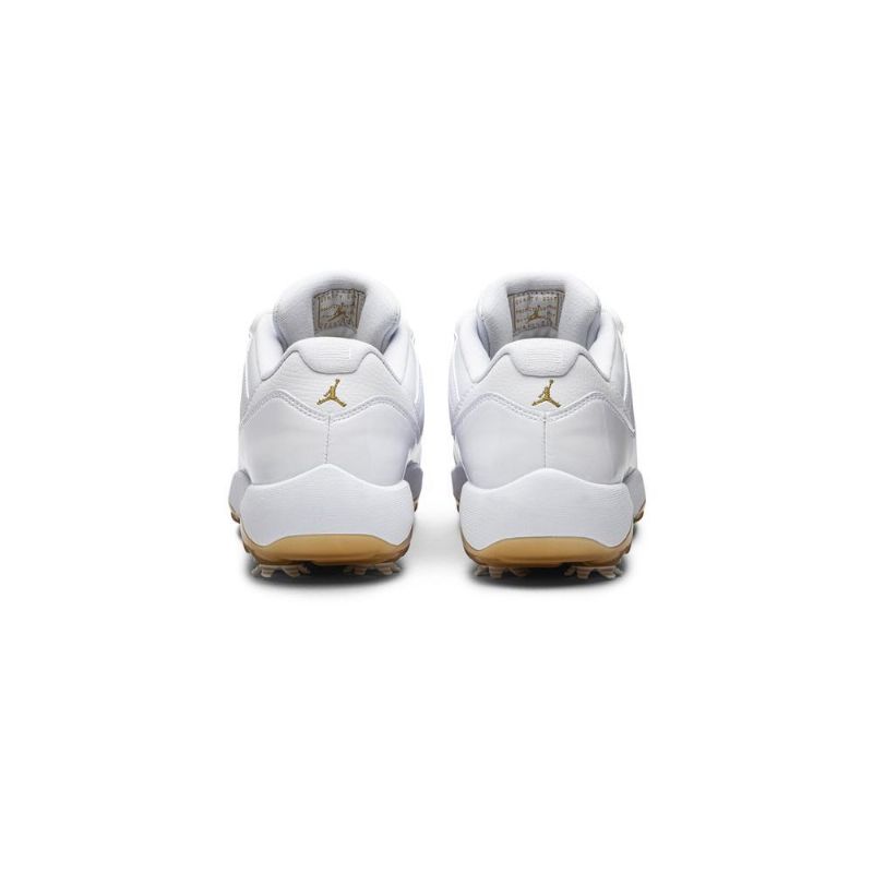 Air Jordan 11 Low Golf Hvitt Gull Herresko