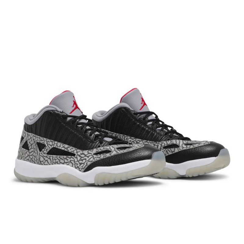 Air Jordan 11 Retro Low Dvs Svart Grå Rød Hvit Herresko