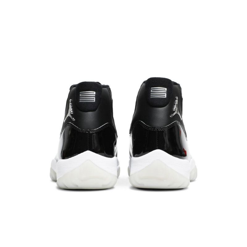 Air Jordan 11 Retro Svart Hvit Sølv Herresko