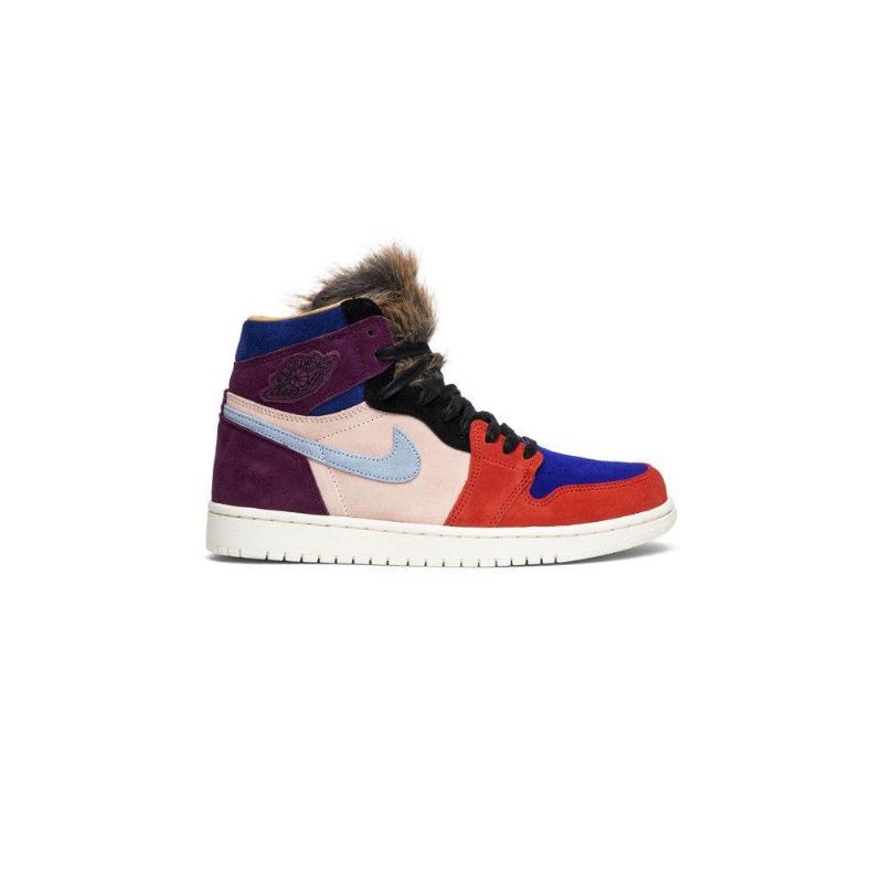 Air Jordan 1 Aleali May Retro Høy Bordeaux Rosa Rød Blå Svart Damesko