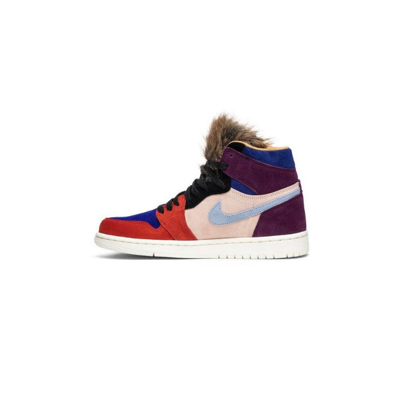 Air Jordan 1 Aleali May Retro Høy Bordeaux Rosa Rød Blå Svart Damesko