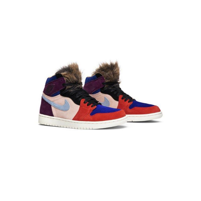 Air Jordan 1 Aleali May Retro Høy Bordeaux Rosa Rød Blå Svart Damesko