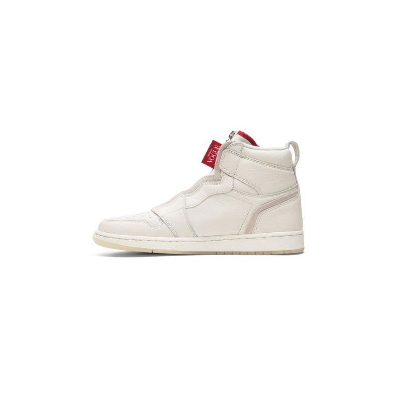 Air Jordan 1 Anna Wintour Retro High Zip Hvit Rød Damesko