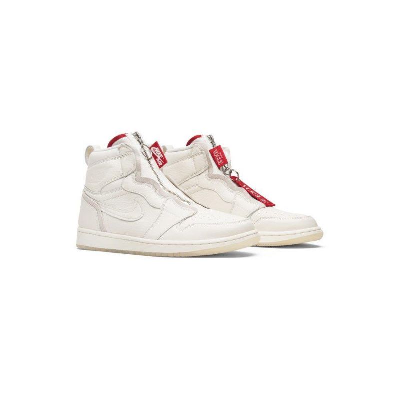 Air Jordan 1 Anna Wintour Retro High Zip Hvit Rød Damesko