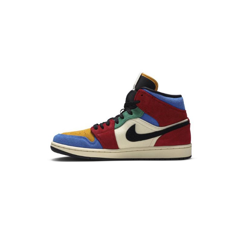 Air Jordan 1 Blå The Great Mid Beige Flerfarget Herresko