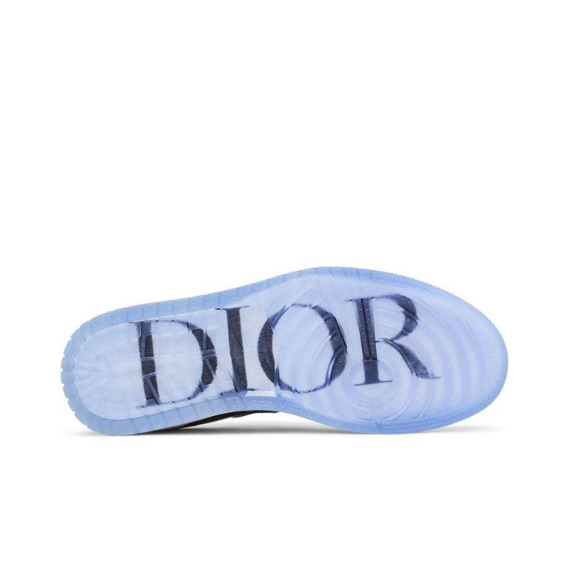 Air Jordan 1 Dior Lav Grå Hvit Svart Herresko