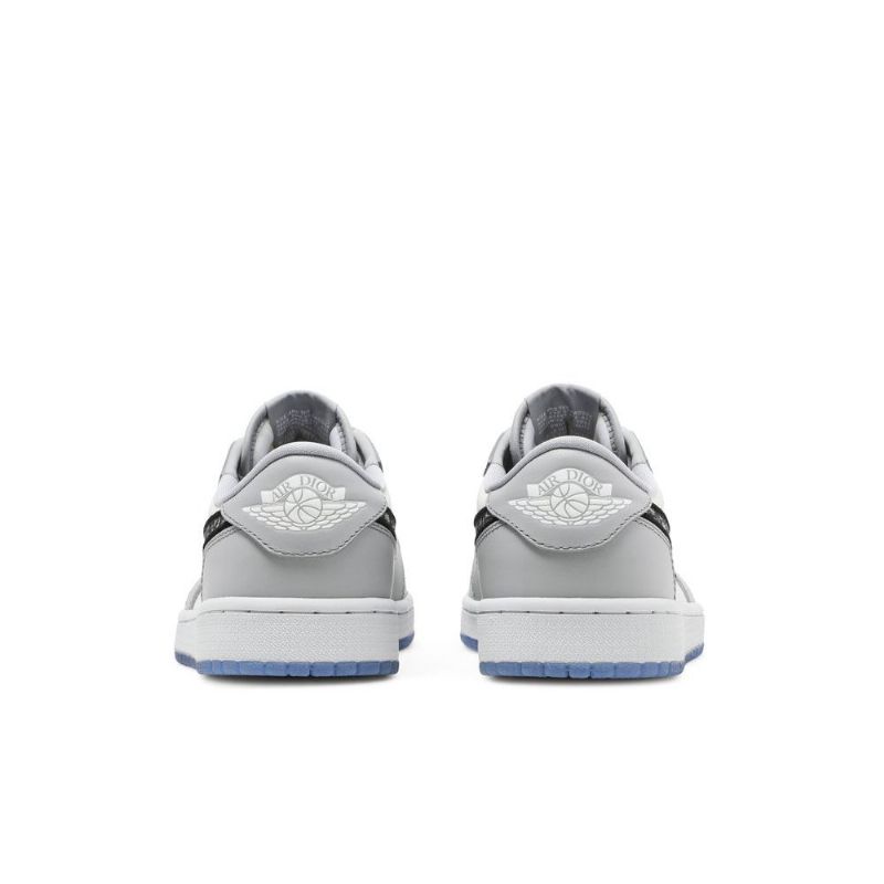 Air Jordan 1 Dior Lav Grå Hvit Svart Herresko