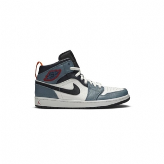 Air Jordan 1 Facetasm Mid Hvit Blå Svart Herresko