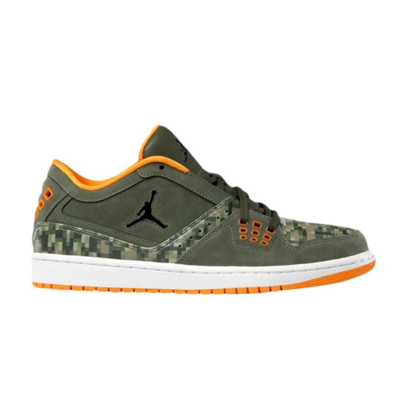 Air Jordan 1 Flight Low Olivengrønn Oransje Herresko