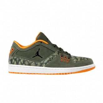 Air Jordan 1 Flight Low Olivengrønn Oransje Herresko