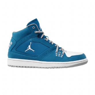 Air Jordan 1 Flight Mid Blå Hvit Herresko