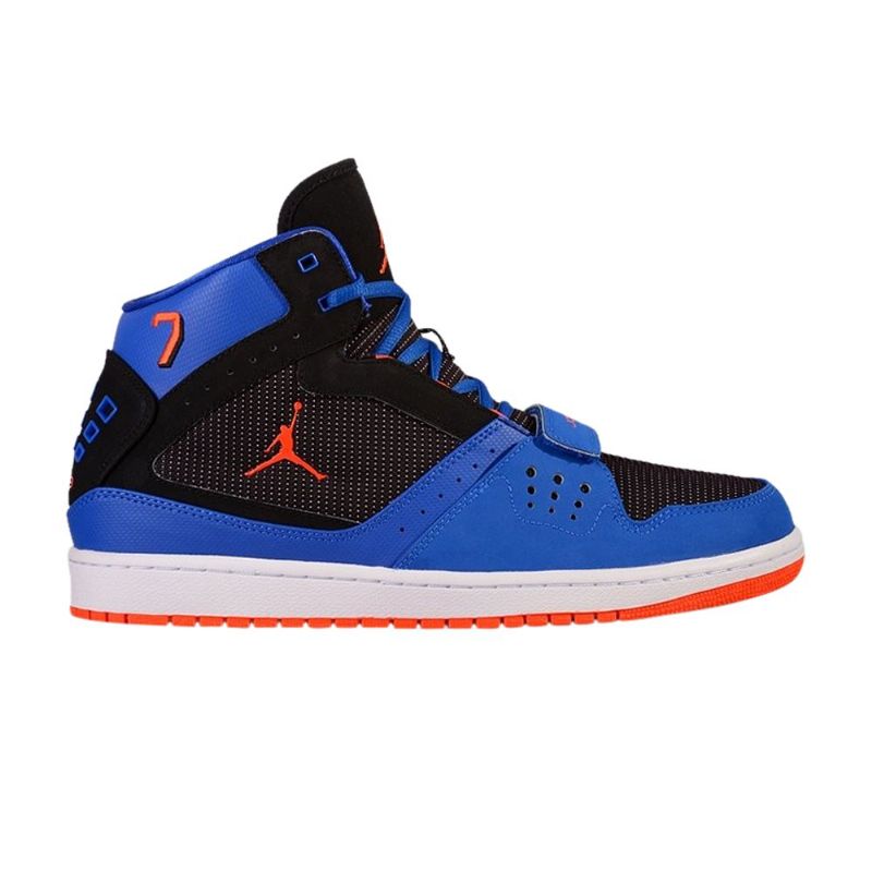 Air Jordan 1 Flight Strap Svart Blå Oransje Hvit Herresko