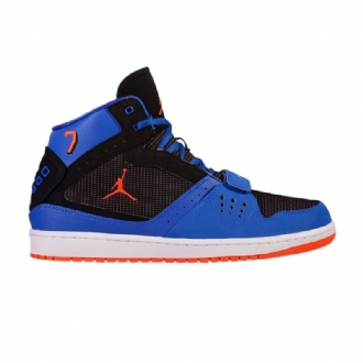 Air Jordan 1 Flight Strap Svart Blå Oransje Hvit Herresko