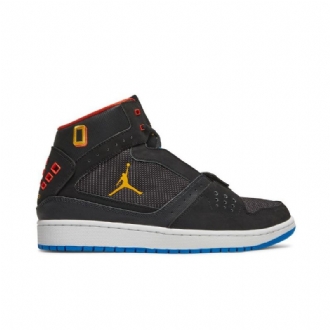 Air Jordan 1 Flight Strap Svart Gull Oransje Blå Herresko