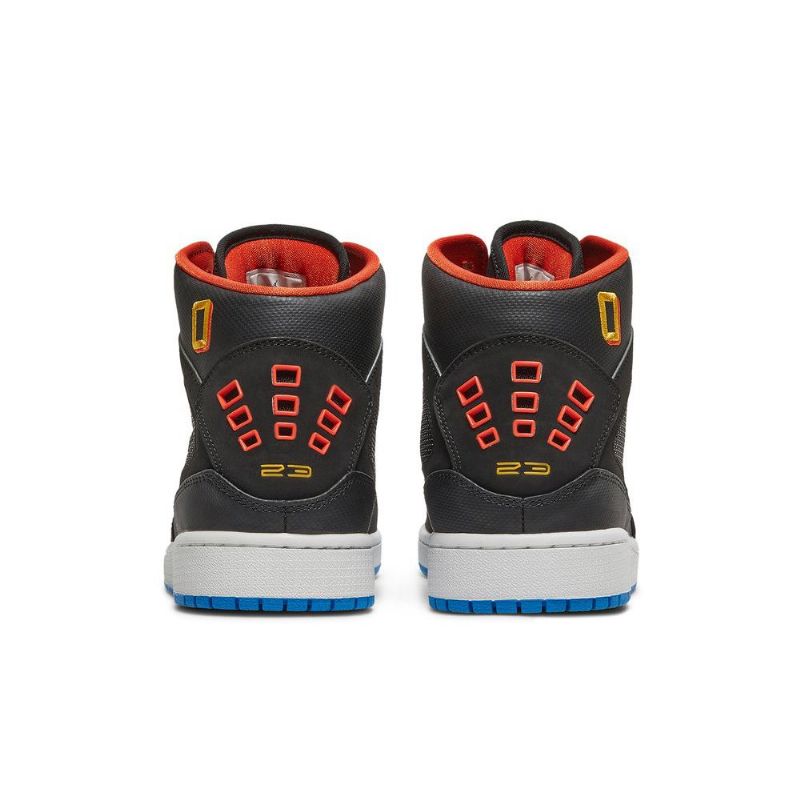 Air Jordan 1 Flight Strap Svart Gull Oransje Blå Herresko