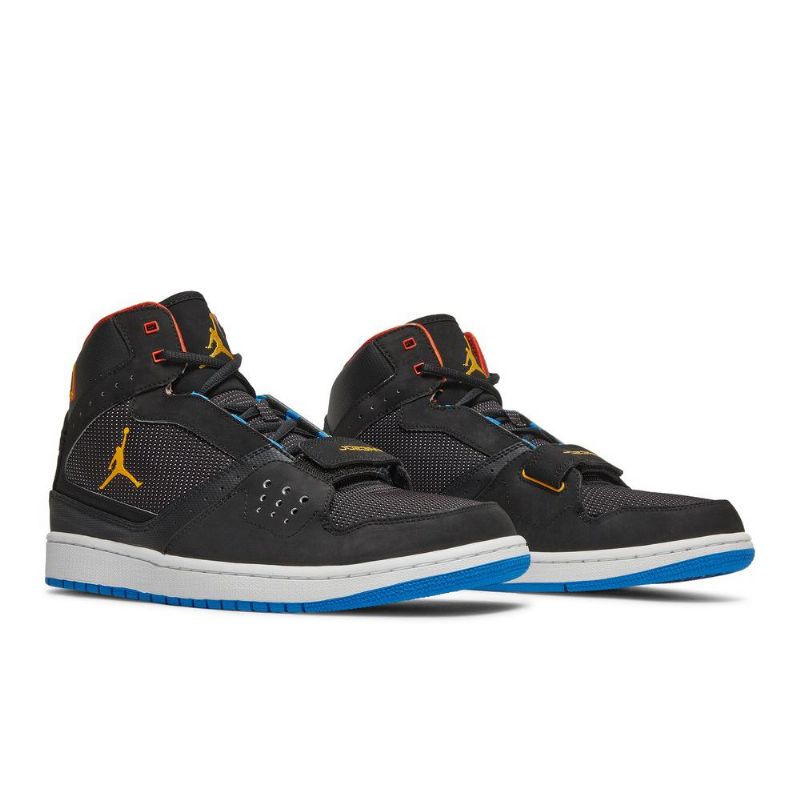 Air Jordan 1 Flight Strap Svart Gull Oransje Blå Herresko