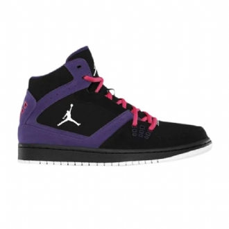 Air Jordan 1 Flight Svart Lilla Rosa Hvit Herresko