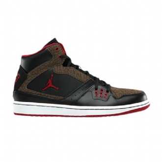 Air Jordan 1 Flight Svart Rød Brun Hvit Herresko