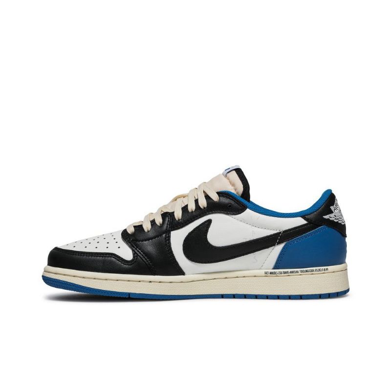 Air Jordan 1 Fragment Design Travis Scott Retro Lav Blå Hvit Svart Beige Herresko