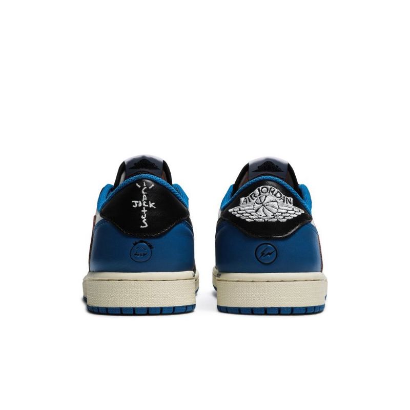 Air Jordan 1 Fragment Design Travis Scott Retro Lav Blå Hvit Svart Beige Herresko