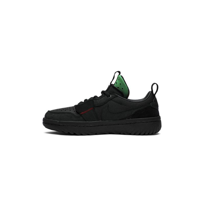 Air Jordan 1 Ghetto Gastro Low React Svart Rød Grønn Herresko