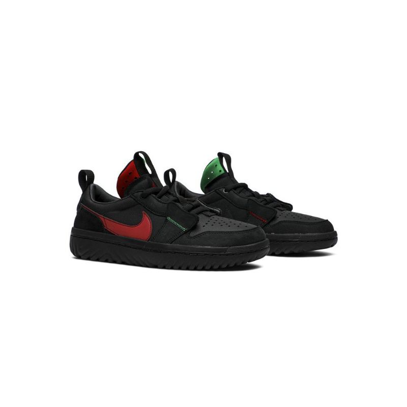 Air Jordan 1 Ghetto Gastro Low React Svart Rød Grønn Herresko