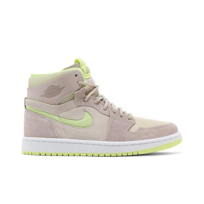 Air Jordan 1 High Zoom Comfort Hvit Grå Gul Damesko