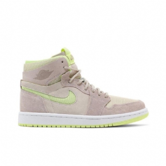 Air Jordan 1 High Zoom Comfort Hvit Grå Gul Damesko