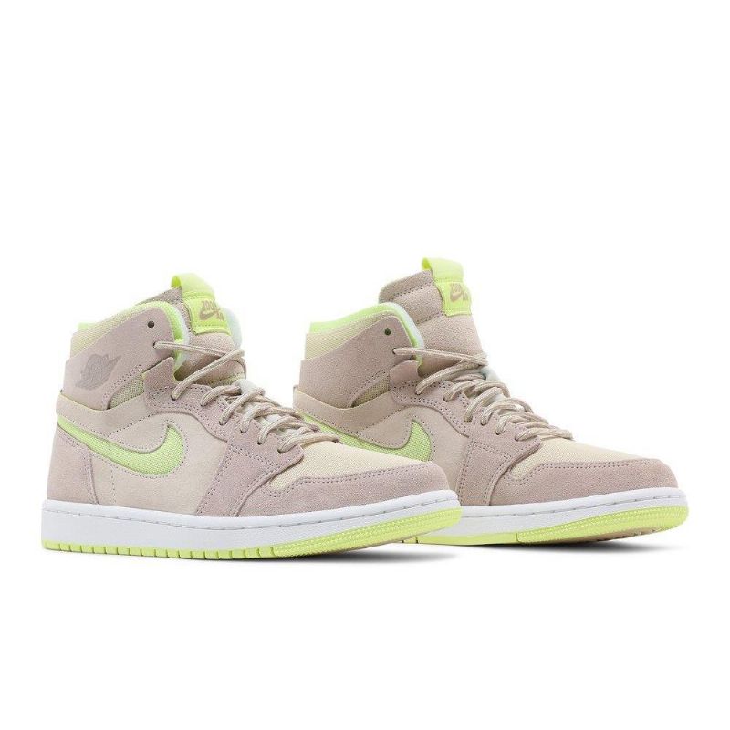 Air Jordan 1 High Zoom Comfort Hvit Grå Gul Damesko