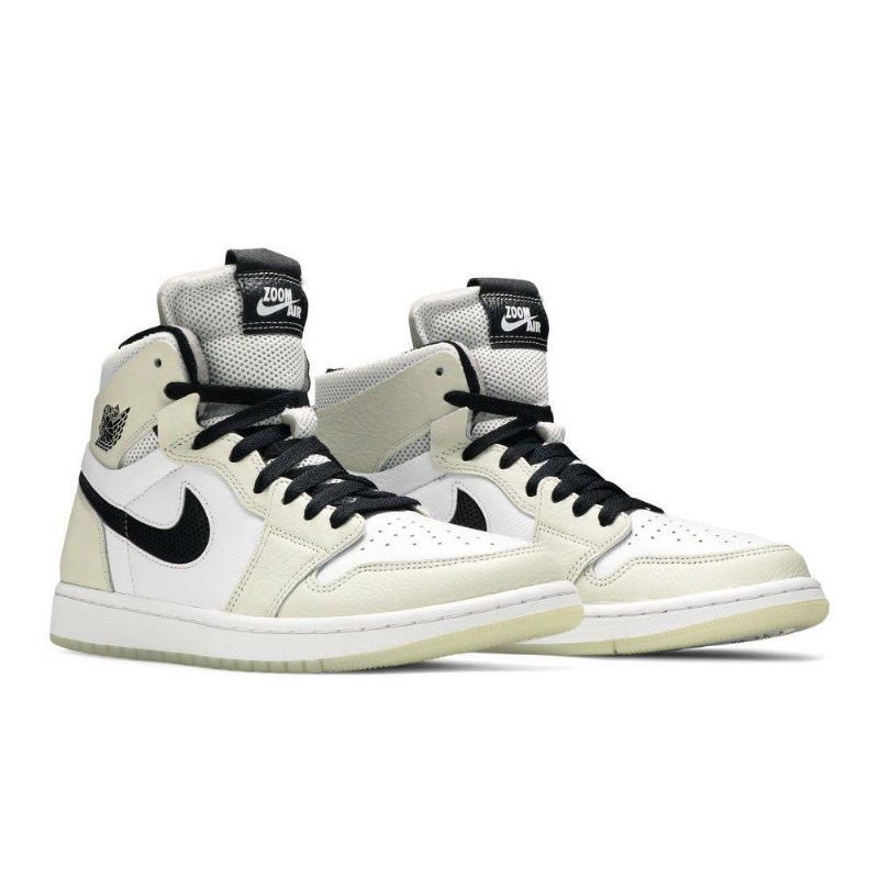 Air Jordan 1 High Zoom Comfort Hvit Grå Svart Damesko