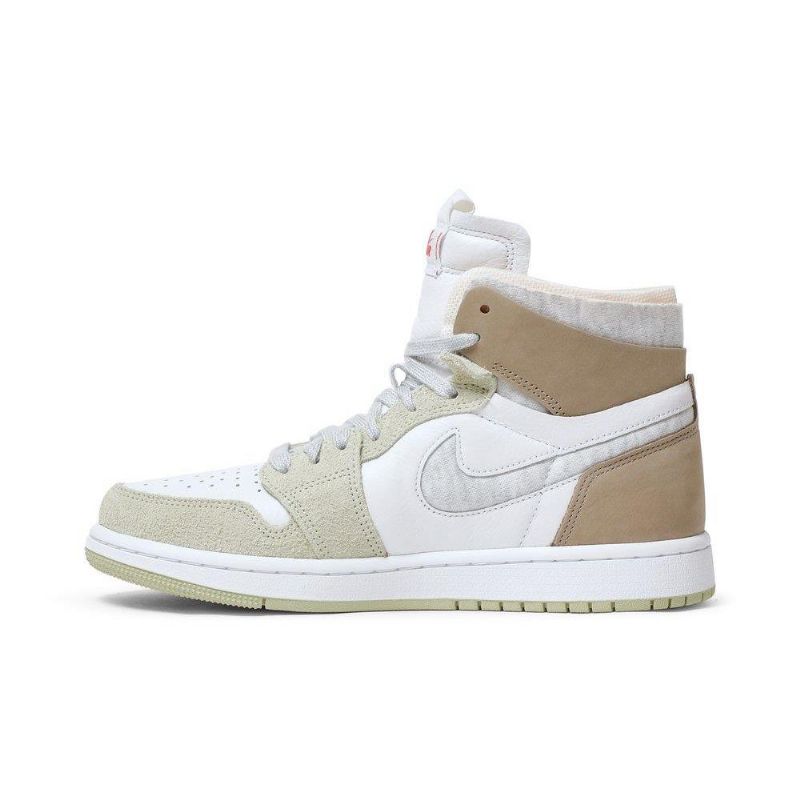 Air Jordan 1 High Zoom Comfort Hvit Olive Grønn Khaki Damesko