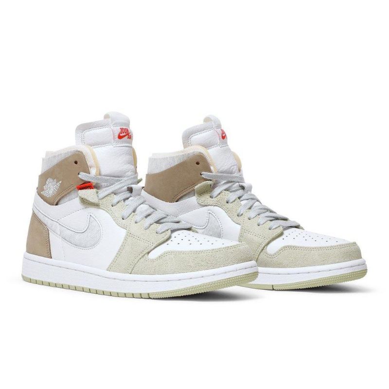 Air Jordan 1 High Zoom Comfort Hvit Olive Grønn Khaki Damesko