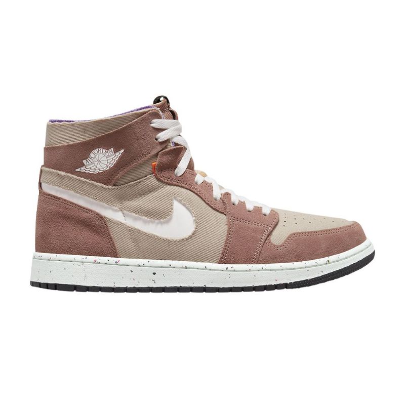 Air Jordan 1 High Zoom Comfort Khaki Brun Hvit Herresko