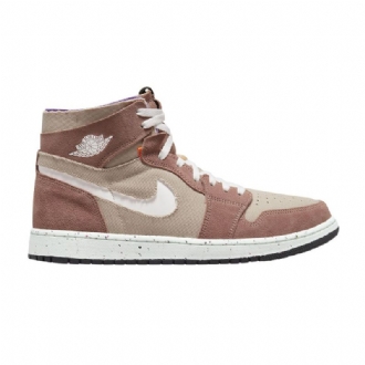 Air Jordan 1 High Zoom Comfort Khaki Brun Hvit Herresko