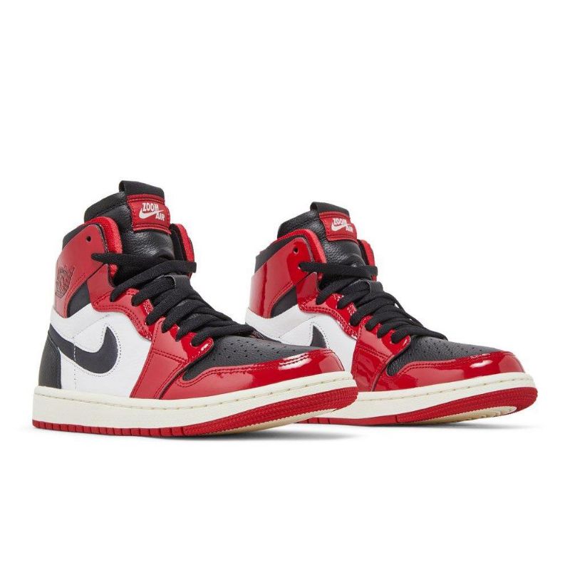 Air Jordan 1 High Zoom Comfort Rød Hvit Svart Damesko